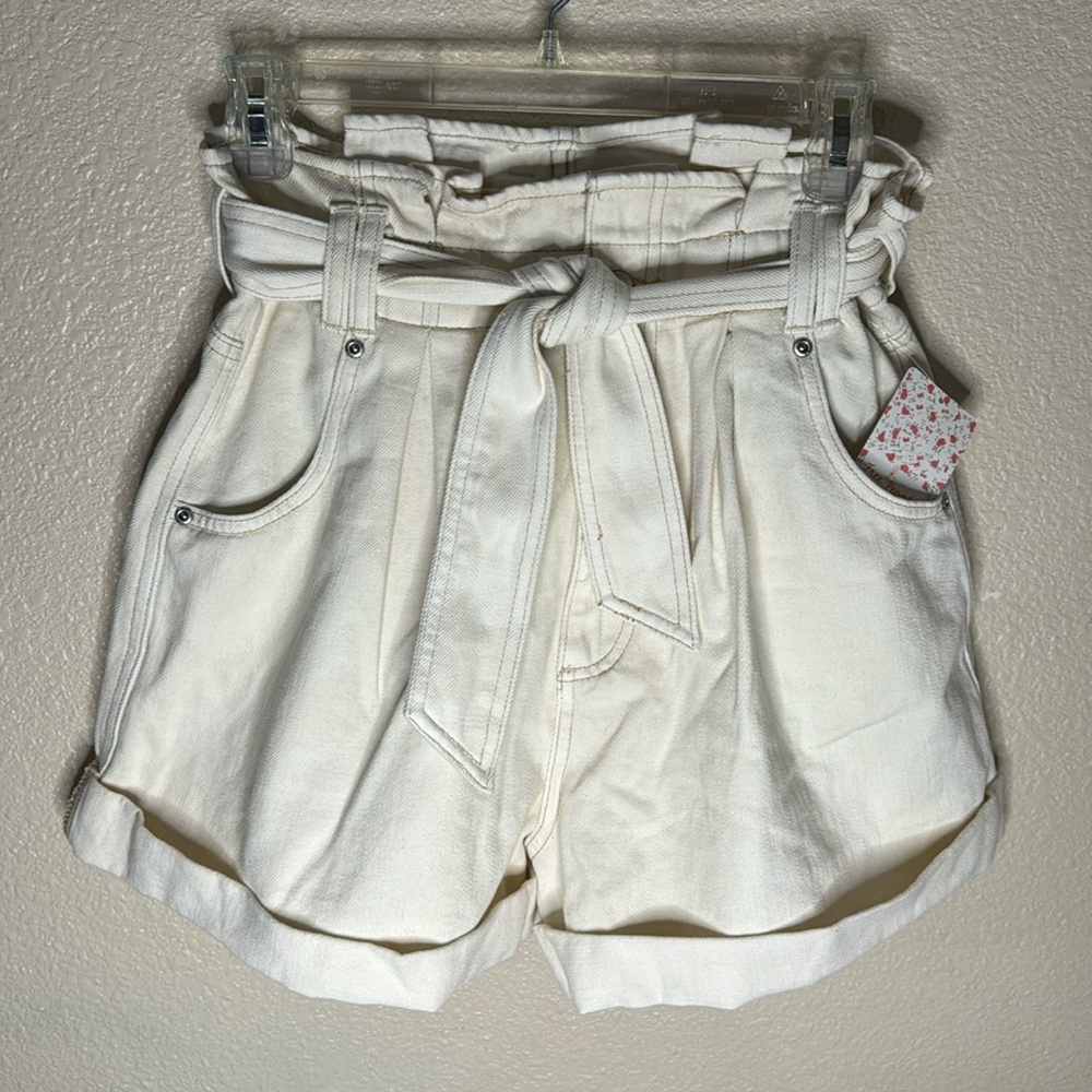 NWT Free People We The Free Nova Denim Paperbag Shorts Size S